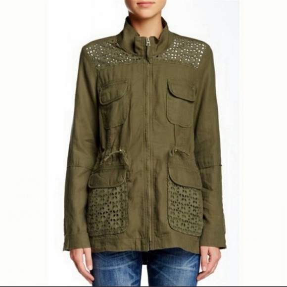 Linen Cargo Utility Jacket Lucky Brand - Picture 9 of 10